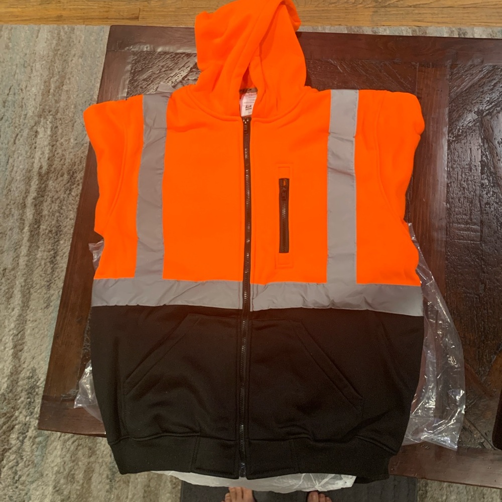 New Safety High-Visibility Orange Jacket - Picture 4 of 7